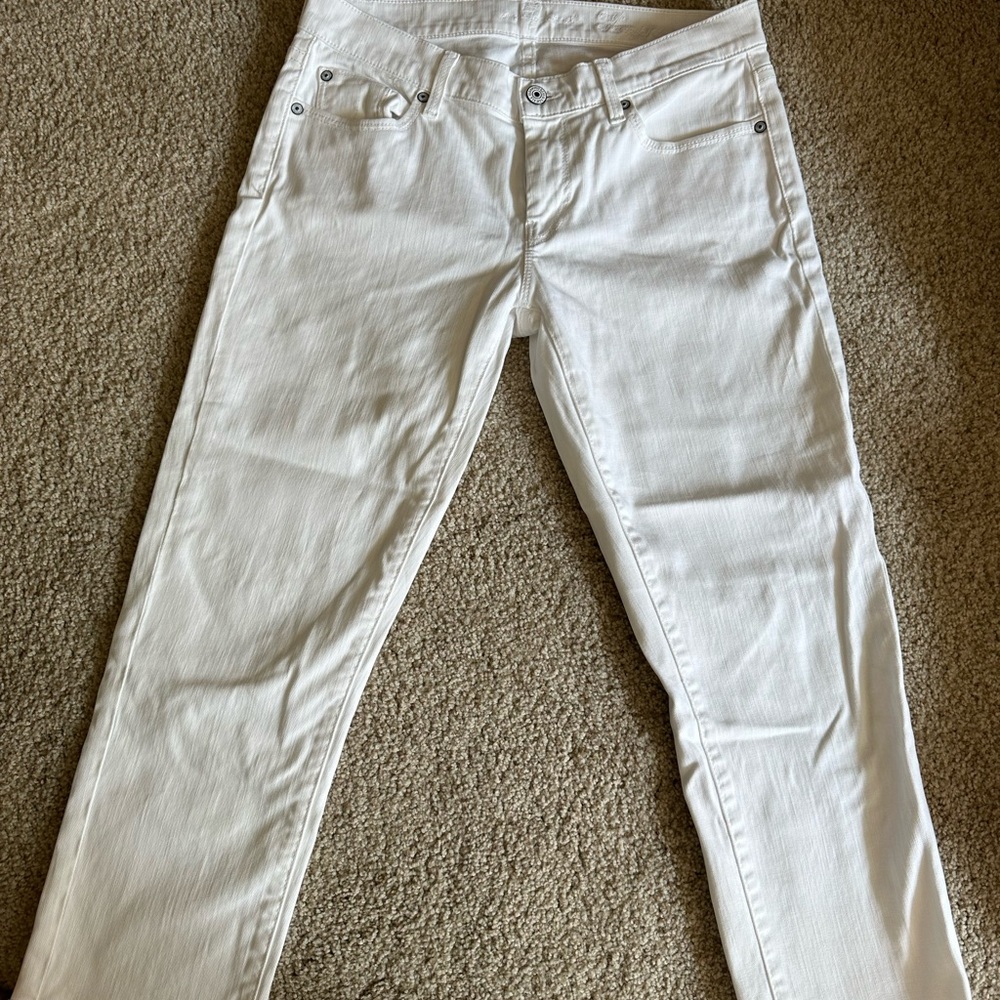 7 For All ManKind Crop Jeans in white.